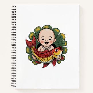 Spiral Notebook | Cute Boy with Lucky Koi