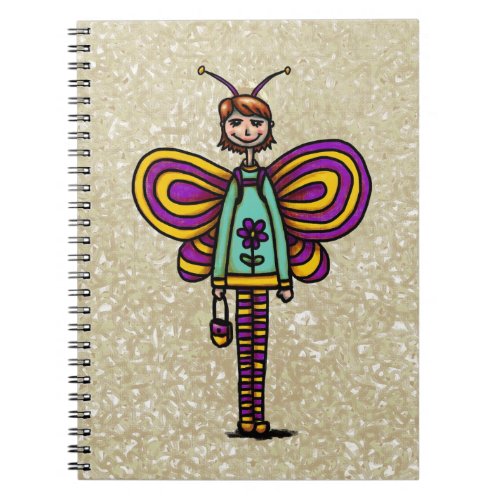 Spiral Notebook Cuter Butterfly Girl Notebook