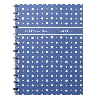 Spiral Notebook, Dark Blue with White Polka Dots Notebook