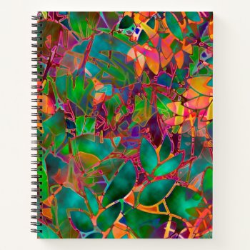 Spiral Notebook Floral Abstract Stained Glass by Medusa81 at Zazzle