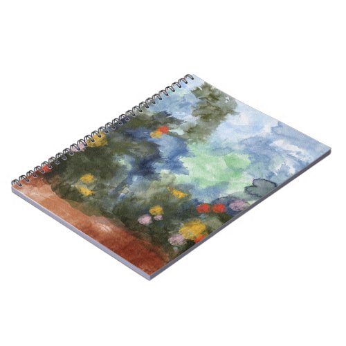 Spiral Notebook Flowered Path Watercolor Notebook