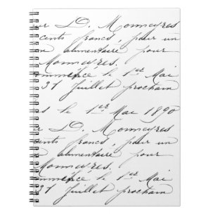 Spiral Notebook - French Handwriting Sample