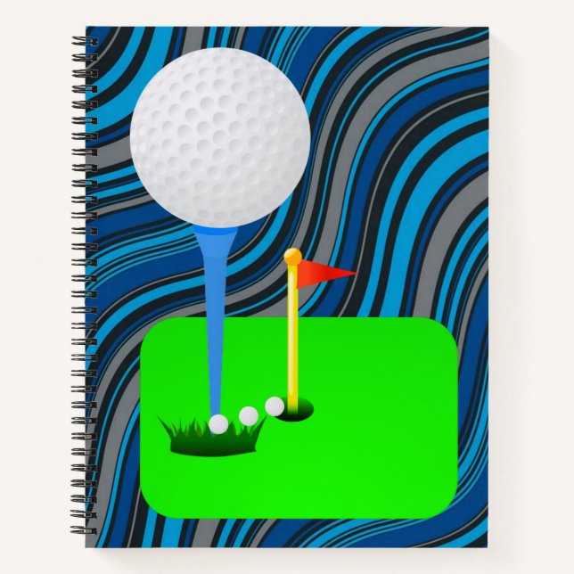 Spiral Notebook Golf Ball Stripe (Front)