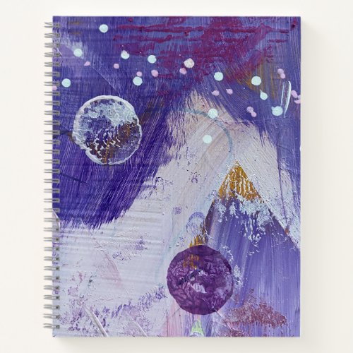 Spiral Notebook in Moon Mountain Design