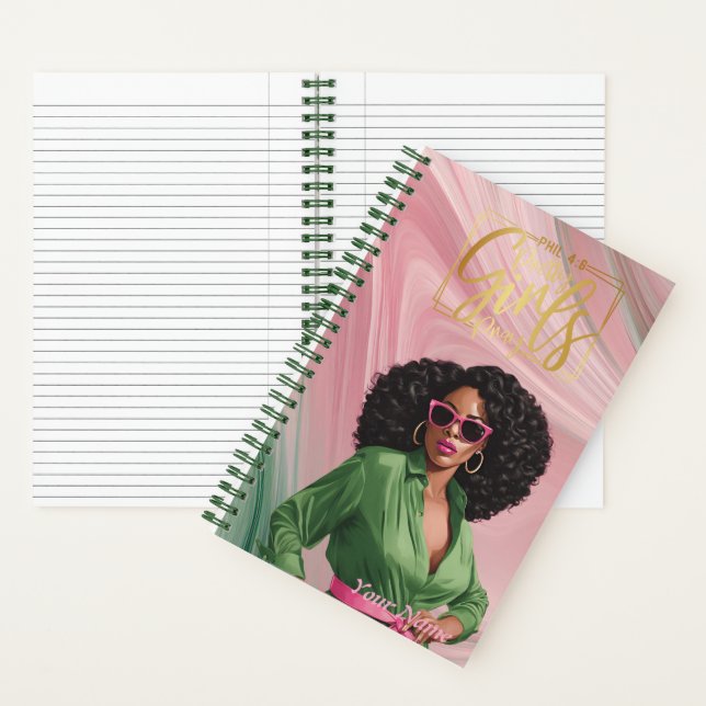 Spiral Notebook/Journal Pink and Green Abstract Notebook (Inside)