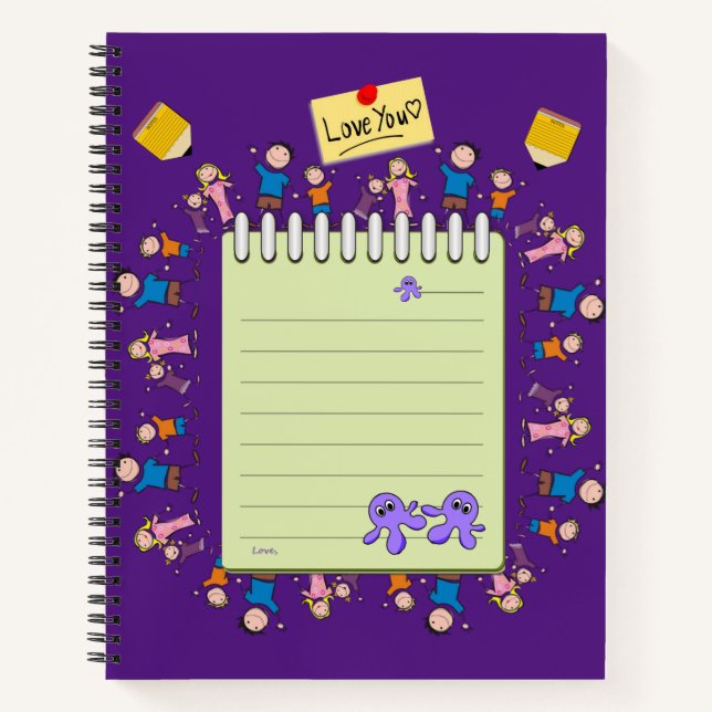 Spiral Notebook Kids Octopus (Front)