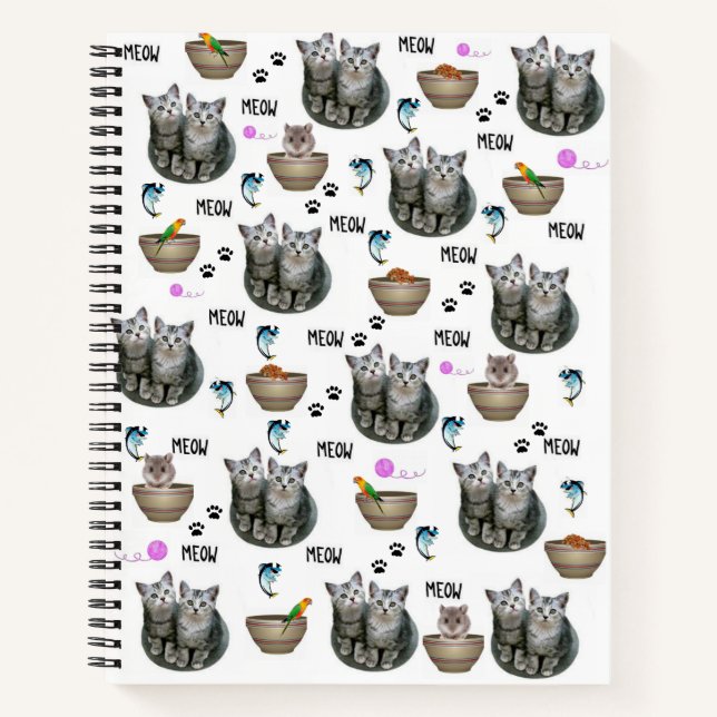 Spiral Notebook Kitten Meow Cat (Front)