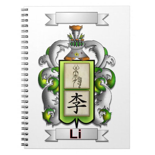 Spiral Notebook Li Surname And Shield