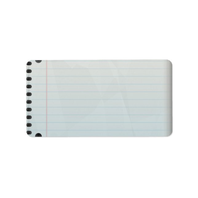 Spiral Notebook Lined Paper Label (Front)