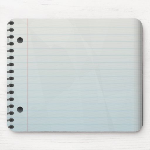 Spiral Notebook Lined Paper Mouse Pad | Zazzle