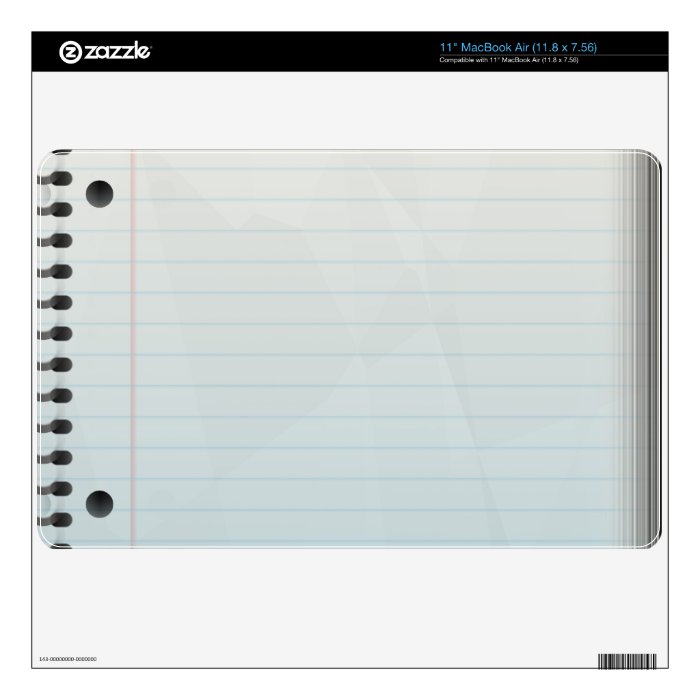 Spiral Notebook Lined Paper Skins For The MacBook Air