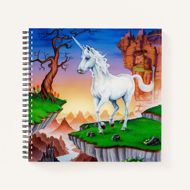 Spiral notebook magical fantasy unicorn kingdom (Front)