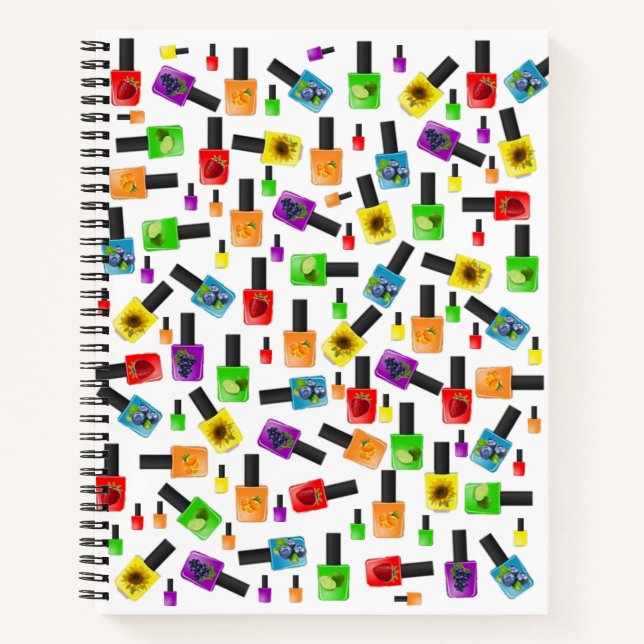 Spiral Notebook Nail Polish Fruit Colors (Front)