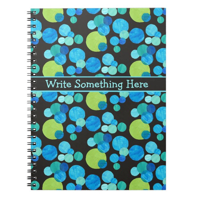 Spiral Notebook or Journal: Blue Moons Pattern (Front)
