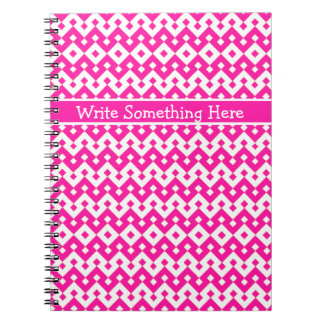 Spiral Notebook or Journal: Candy Pink Geometric