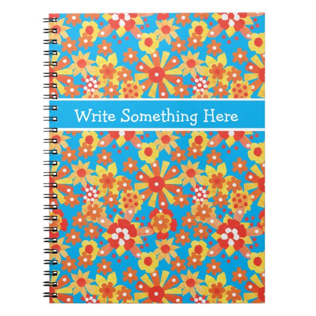 Spiral Notebook or Journal: Ditzy Orange Flowers (Front)
