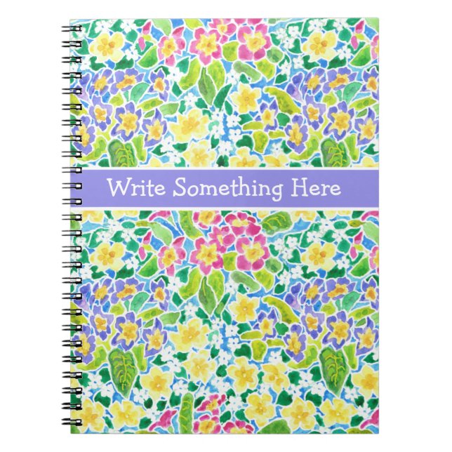 Spiral Notebook or Journal: Primrose Pattern (Front)
