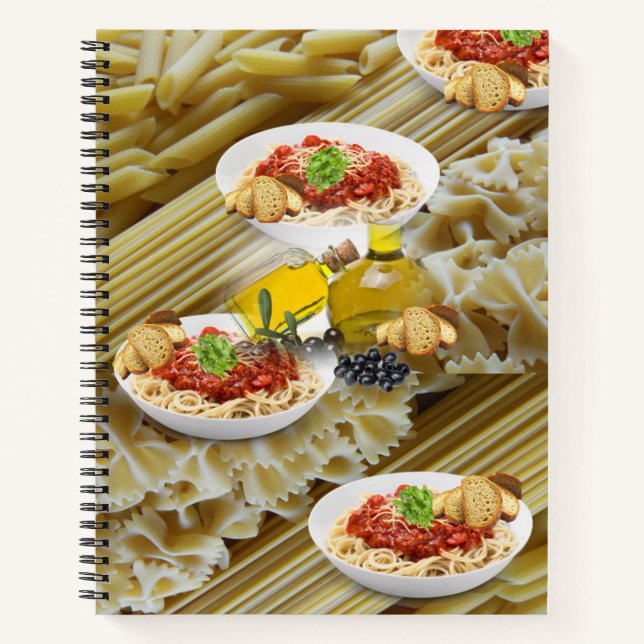 Spiral Notebook Pasta Olive Oil Bread (Front)