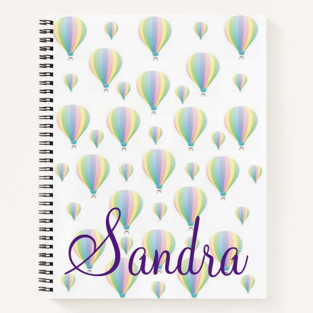Spiral Notebook Pastel Parachutes (Front)