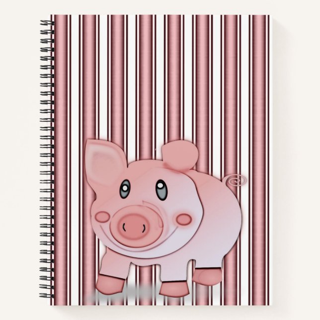 Spiral Notebook Pig (Front)