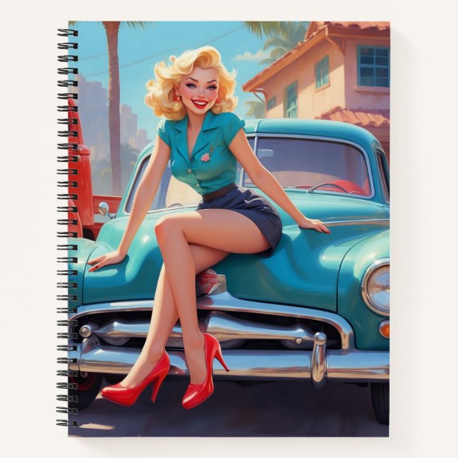 Spiral Notebook Pin-Up Art Blonde (Front)