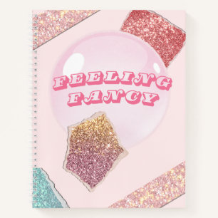 Spiral Notebook - Pink Glitter Notebook