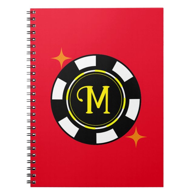 Spiral Notebook - Poker Personalized (add initial) (Front)