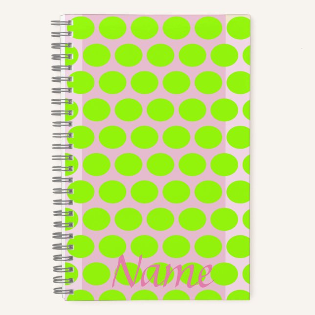 Spiral Notebook, Polka Dots Notebook (Front)