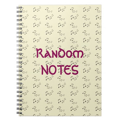Spiral Notebook _ Random Musical Notes