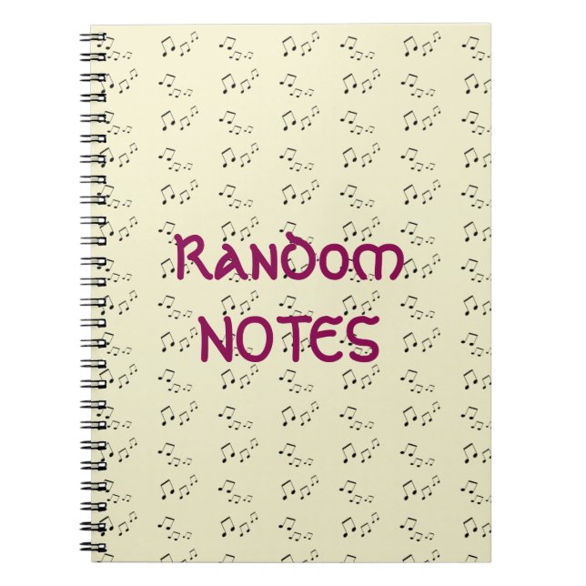Spiral Notebook - Random Musical Notes (Front)