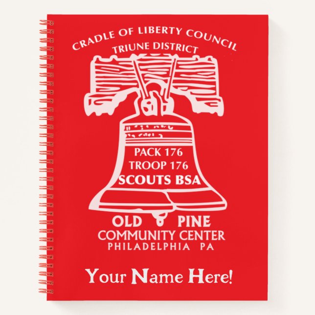 Spiral Notebook - Red (Personalized) (Front)