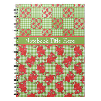 Spiral Notebook to Personalize: Cute Red Dragons