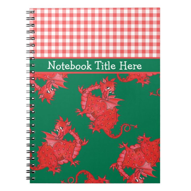 Spiral Notebook to Personalize: Cute Red Dragons (Front)