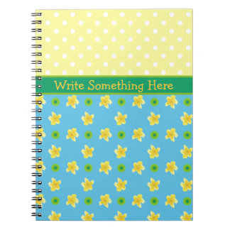 Spiral Notebook to Personalize Primroses, Polkas