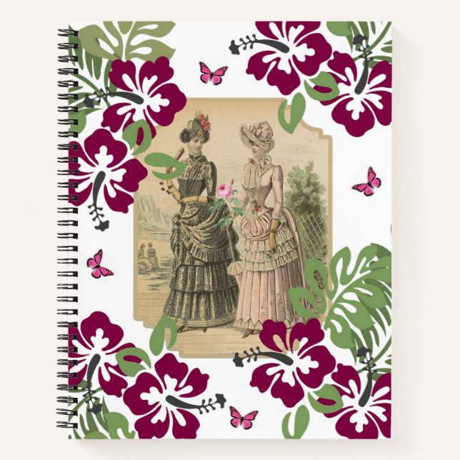 Spiral Notebook Victorian Women Floral (Front)