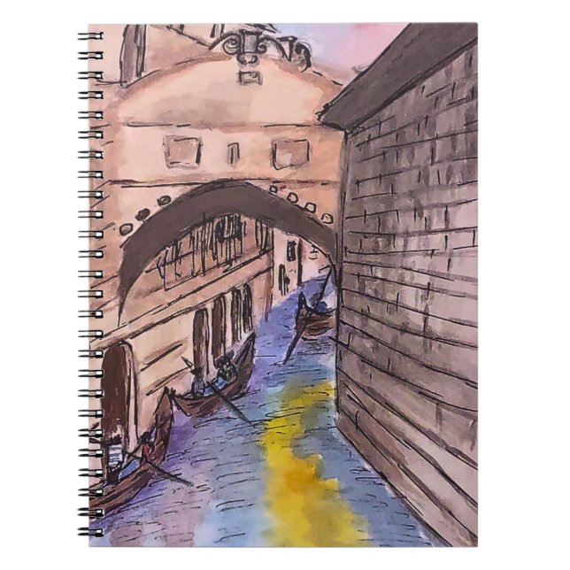 Spiral notebook - Watercolor Venice Canals cover (Front)