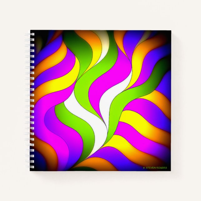 Spiral Notebook.  Waves of color, pages of ideas. Notebook (Front)