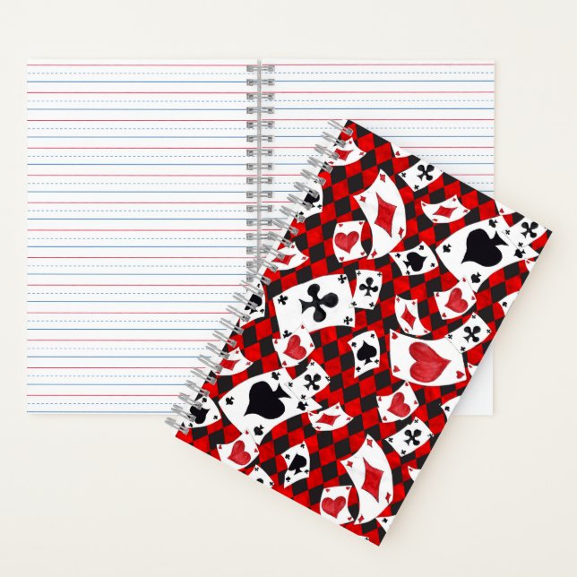 Spiral Notebook with a Red Alice in Wonderland  (Inside)