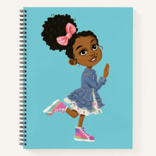 Spiral notebook with brown character for girls