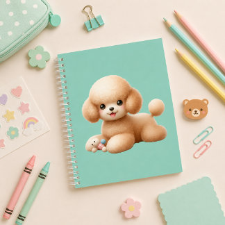 Spiral notebook with cute puppy design