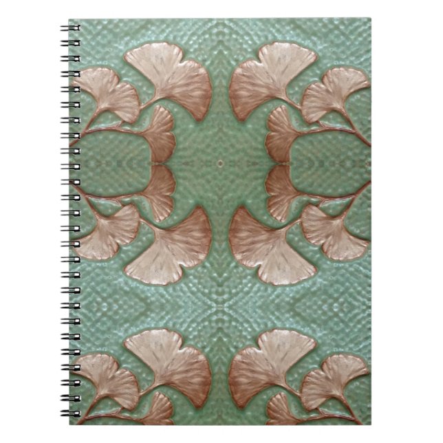  Spiral notebook with Gingko leaf Design 2 (Front)