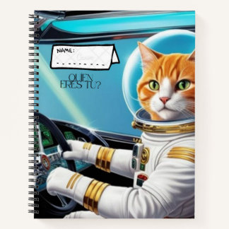 Spiral notebook with great cat design.