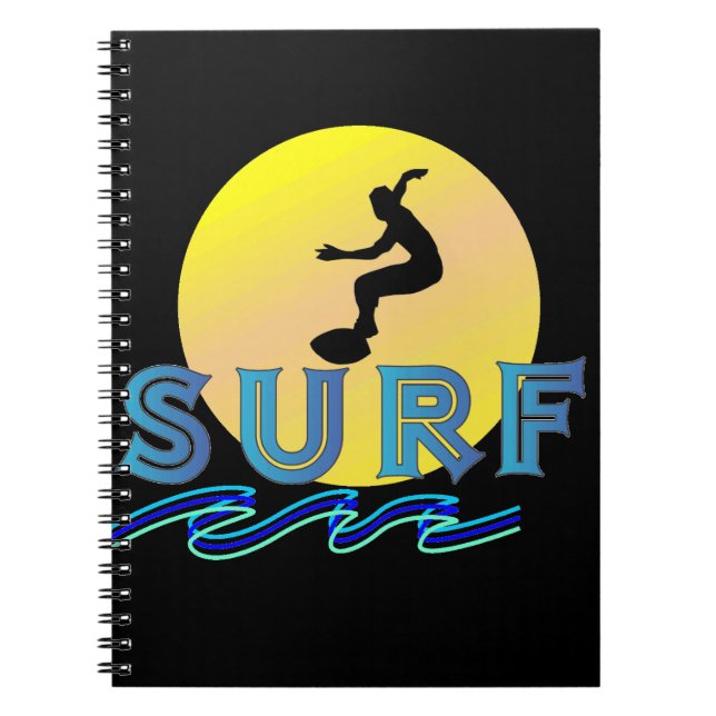 spiral notebook with surf theme (Front)