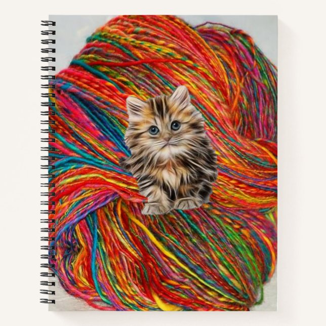 Spiral Notebook Yarn Kitten (Front)
