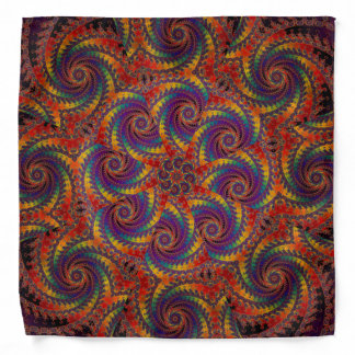 Spiral Octopus Psychedelic Rainbow Fractal Art Bandana