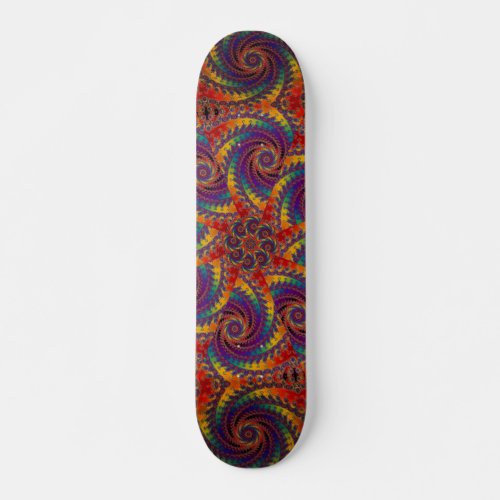 Spiral Octopus Psychedelic Rainbow Fractal Art Skateboard
