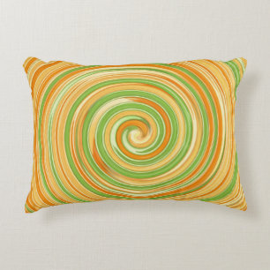 Spiral of Fun Citrus Colors Accent Pillow