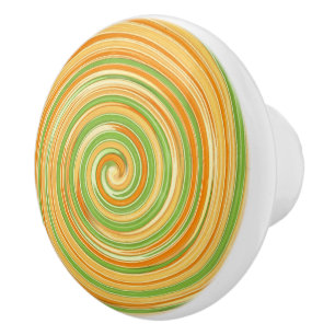 Spiral of Fun Citrus Colors  Ceramic Knob