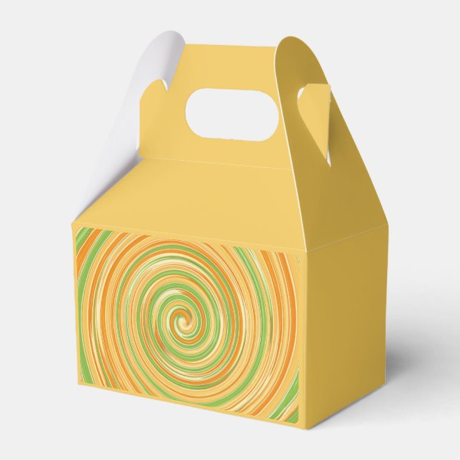 Spiral of Fun Citrus Colors  Favor Boxes (Front Side)