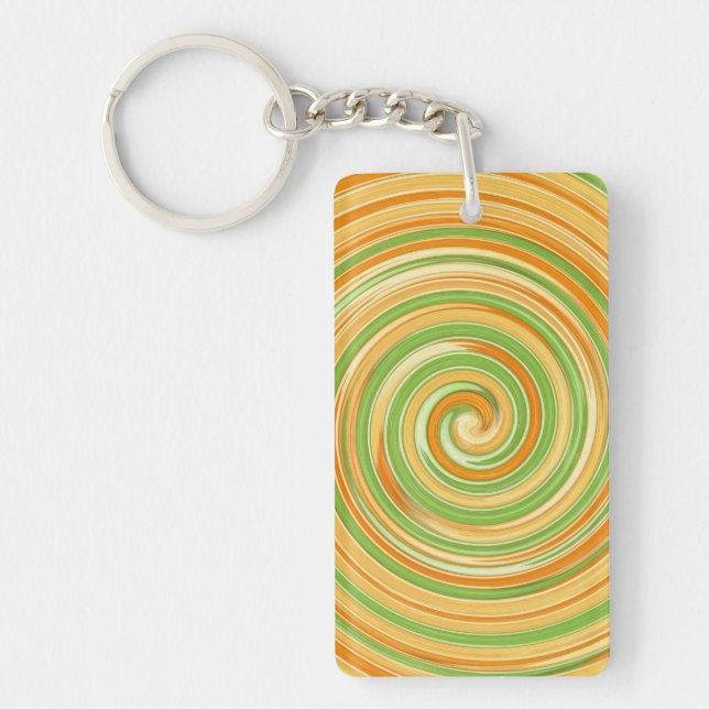 Spiral of Fun Citrus Colors  Keychain (Front)